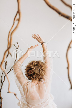 woman mysterious inside tree branch winding concept woman mysterious inside tree branch winding concept 90948921