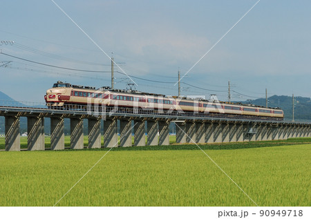 北越急行　ほくほく線　くびきー犀潟　JR西日本　489系　H04編成（金沢）　臨時はくたか 90949718