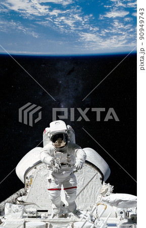 Astronaut and spaceship. Elements of this image furnished by NASA. Astronaut and spaceship. Elements of this image furnished by NASA. 90949743