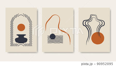 Creative minimalist terracota abstract art poster set. 90952095