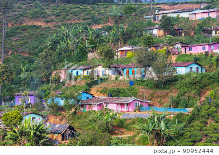 Village on Sri Lanka mountains 90952444