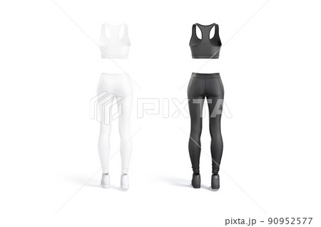 Blank black and white women sport uniform mockup, back view 90952577