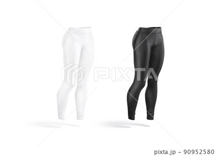 Blank black and white women sport leggings mock up, isolated 90952580