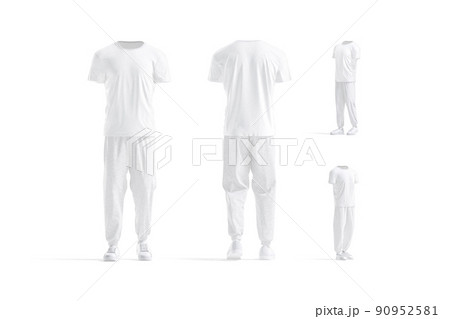 Blank white sport uniform mockup, different views 90952581