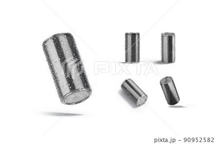 Blank black aluminum 280 ml soda can mockup, different views 90952582