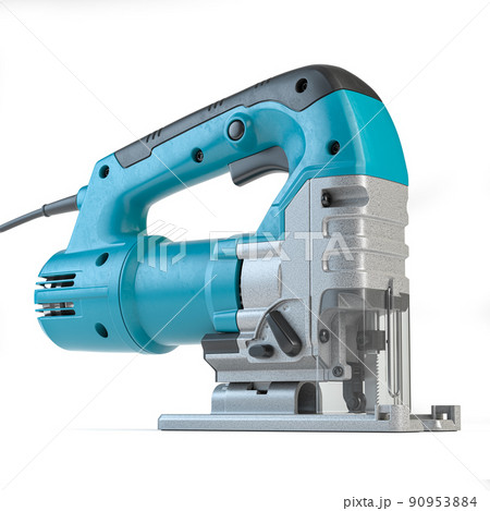 Electric jigsaw isolated on white. Electric tool for carpenter. Electric jigsaw isolated on white. Electric tool for carpenter. 90953884