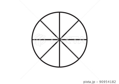 Round graphic fraction circle shape vector element. Geometric diagram division section icon. 90954182