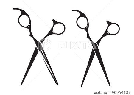 Hairdress barber scissors, professional salon tools. Hairdressing design element. 90954187