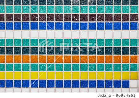 Small mosaic tiles decoarated wall detail Small mosaic tiles decoarated wall detail 90954863