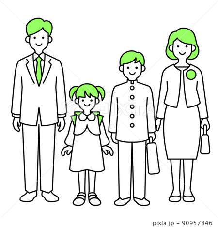 入学式の親子 90957846