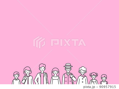 3世代家族おでかけ8人 90957915