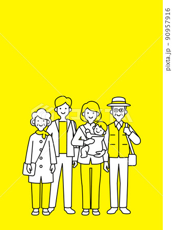 3世代家族おでかけ乳児5人 90957916