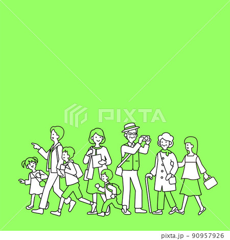 3世代家族行楽8人 90957926