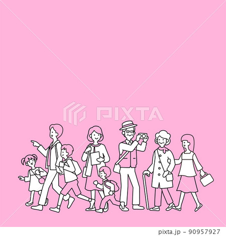 3世代家族行楽8人 90957927