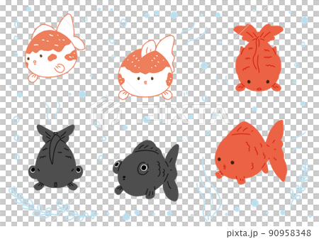 Goldfish Ryukin, Telescope, Ping Pong Pearl Set 90958348