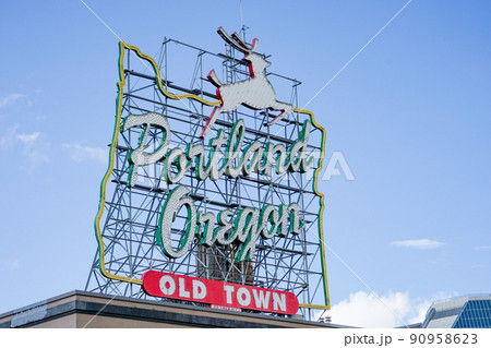 Portland Oregon White Stag Sign Portland Oregon White Stag Sign 90958623