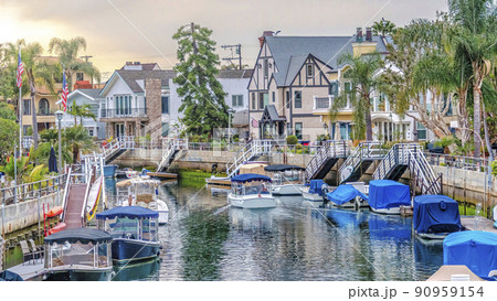 Pano Beautiful tourist destination in the resort like neighborhood of Long Beach CA 90959154