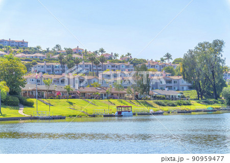 Lake San Marcos near the residential area at San Marcos, San Diego, California Lake San Marcos near the residential area at San Marcos, San Diego, California 90959477