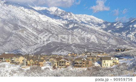 Pano Town located on the mountainside at Draper, Utah with Mount Timpanogos view Pano Town located on the mountainside at Draper, Utah with Mount Timpanogos view 90959756
