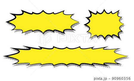 トゲトゲのアメコミ風のテロップベース・黄色 90960356