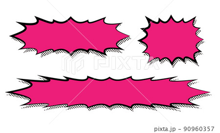 トゲトゲのアメコミ風のテロップベース・ピンク 90960357