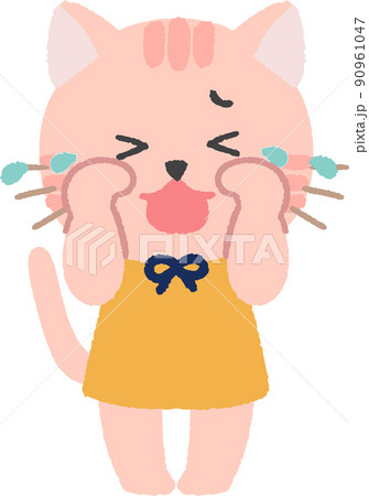 泣いているかわいい猫主線なし 泣いているかわいい猫主線なし 90961047