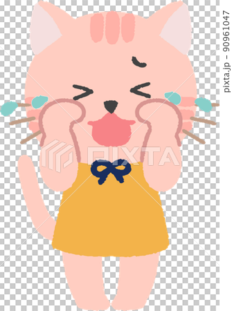 泣いているかわいい猫主線なし 泣いているかわいい猫主線なし 90961047