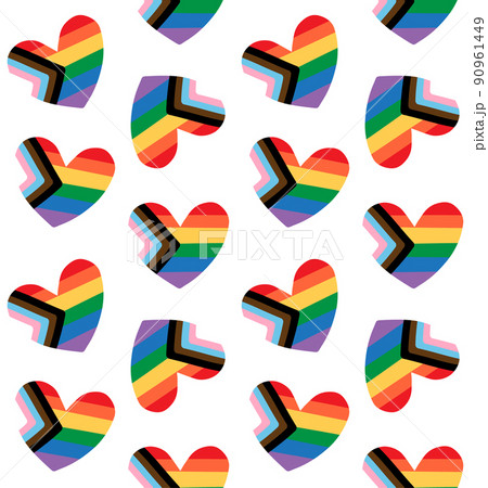 Vector seamless pattern of lgbt flag rainbow heart Vector seamless pattern of lgbt flag rainbow heart 90961449