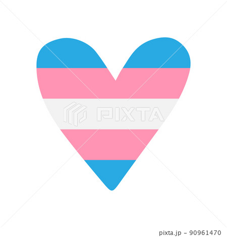 Vector hand drawn doodle sketch trans flag heart 90961470