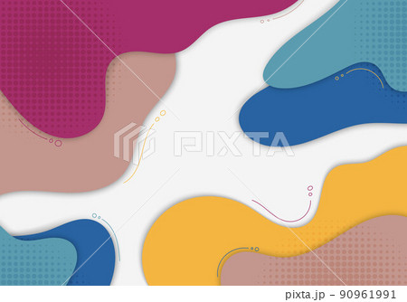 Abstract doodles colorful design decorative style. Overlapping wit halftone design background. 90961991