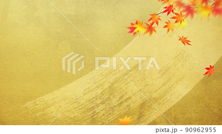 金箔と紅葉の背景 金箔と紅葉の背景 90962955