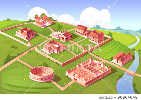 Rome isometric landscape with antique building 90964048