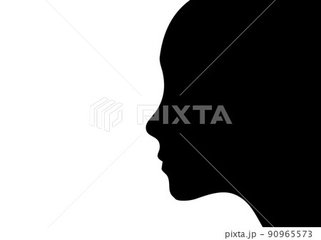 抽象的な人の横顔シルエットのイラスト素材 [90965573] - PIXTA