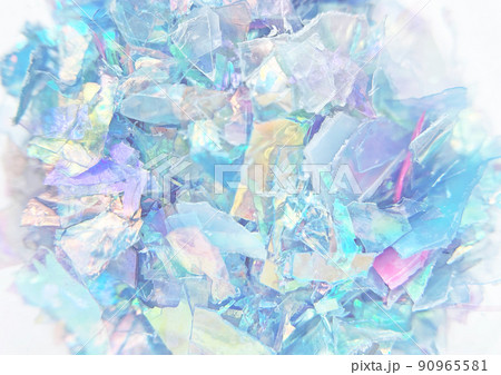 青いオーロラ加工クラッシュシェルフレーク背景 青いオーロラ加工クラッシュシェルフレーク背景 90965581