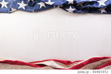 Happy Independence day concept made from American flag on white wooden background. 90965952