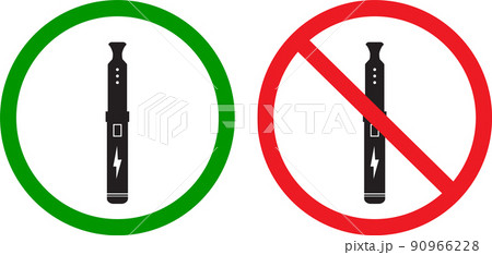 no vaping and vaping area signs. vape and smoke... - Stock Illustration  [90966228] - PIXTA