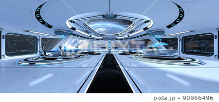 宇宙船内の風景 90966496