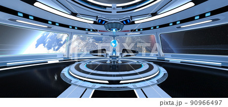 宇宙船内の風景 90966497