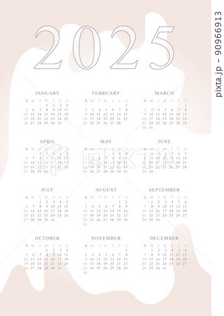 2025 calendar with delicate minimalist design pastel color palette 90966913