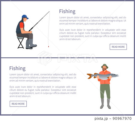 Fishing Activities Posters Vector Illustration 90967970