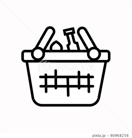 Food hamper icon. Outline Food hamper vector icon for web design isolated on white background 90968256