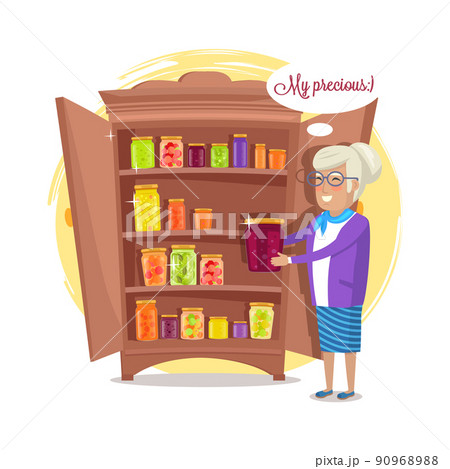 Granny and Fruit and Vegetables Conservation Shelf Granny and Fruit and Vegetables Conservation Shelf 90968988