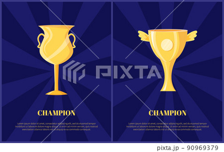 Golden Trophy Cup for Champion Vector Illustration Golden Trophy Cup for Champion Vector Illustration 90969379