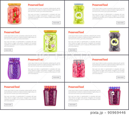 Preserved Fruit and Vegetables Set Vector Icon Preserved Fruit and Vegetables Set Vector Icon 90969446