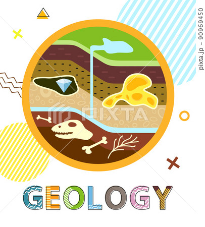 Geology Poster Soil Layers Vector Illustration 90969450