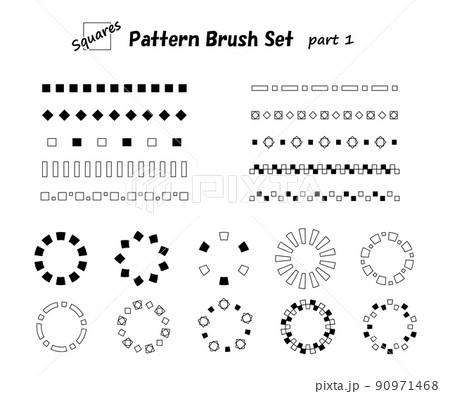 四角モチーフのパターンブラシ10個セットその1 四角モチーフのパターンブラシ10個セットその1 90971468