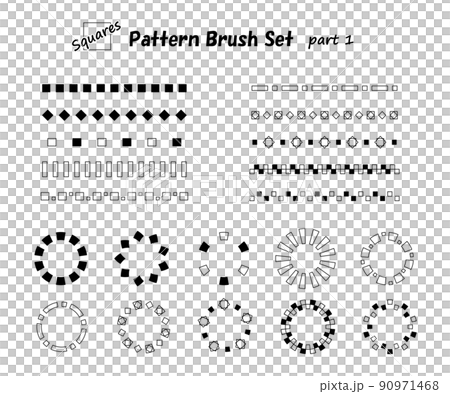 四角モチーフのパターンブラシ10個セットその1 四角モチーフのパターンブラシ10個セットその1 90971468