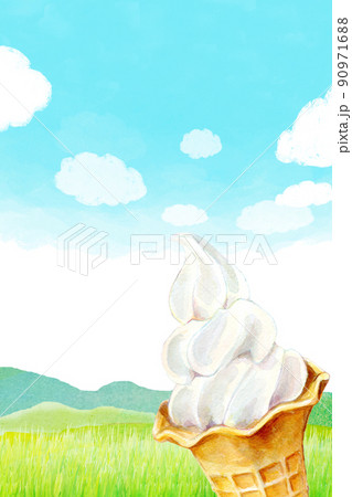 ソフトクリーム 背景素材 水彩 ソフトクリーム 背景素材 水彩 90971688