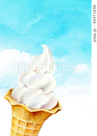 ソフトクリーム 背景素材 水彩 ソフトクリーム 背景素材 水彩 90971696