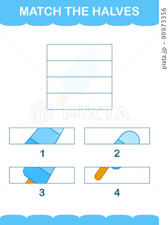 Match halves of Ice Cream. Worksheet for kids Match halves of Ice Cream. Worksheet for kids 90973356